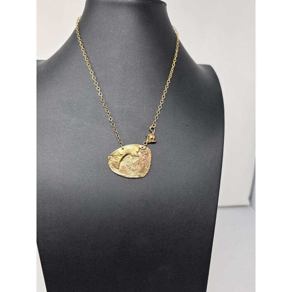 Bang Up Betty 12k Gold Filled Mouse Pendant Necklace 17”